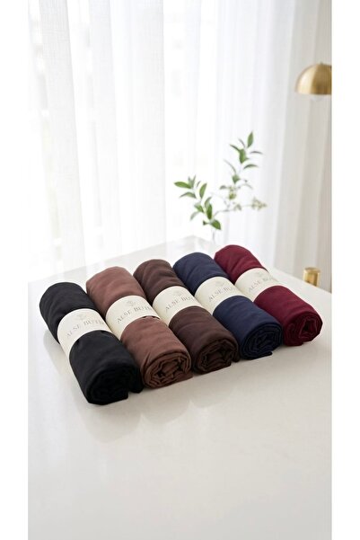 Alse Butik Combed Cotton Shawl Set of 5 (Black - Chocolate Brown - Dark Brown...