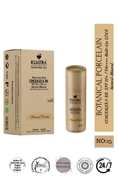 KUATRA Botanical Porcelain Doğal-Mineral Stick Kapatıcı & BB | SPF 50+ PA++++...