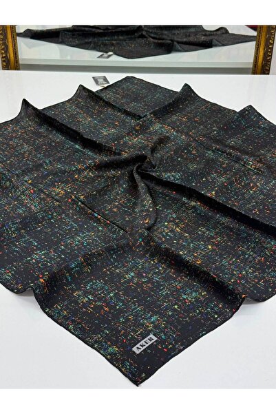 Aker Sura Silk Scarf Black Batik Pattern