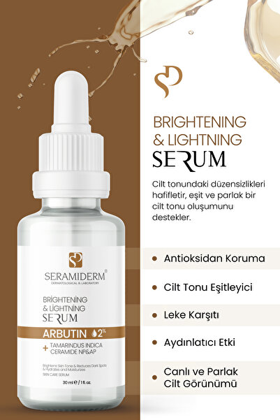 SERAMİDERM Dermatological & Laboratory Leke Karşıtı ve Aydınlatıcı Arbutin Cilt Bakım Serumu 30 ml