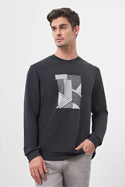 Morven Tricou pentru bărbați, negru, cu guler rotund