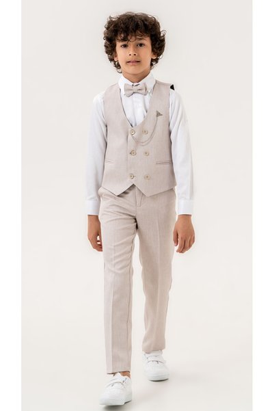 Atlas Kids Boys' October 29 Tuxedo Suit - Pants Vest Bow Tie Shirt Chain 5-Piece Set