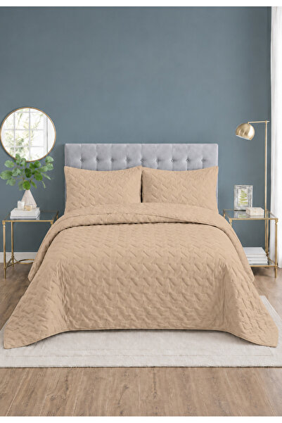LALHOME طقم غطاء سرير مزدوج ميلينا 260x240 سم - مع كشكشة و2 وسادة 100% بوليست...