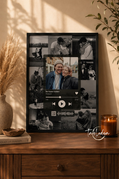 tablodea Kişiye Özel Fotoğraf Tasarımı Spotify Anı Tablosu TD Anlamlı Romanti...
