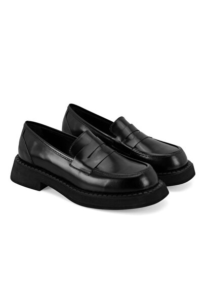 Desa Γυναικείο Μαύρο Δερμάτινο Loafer