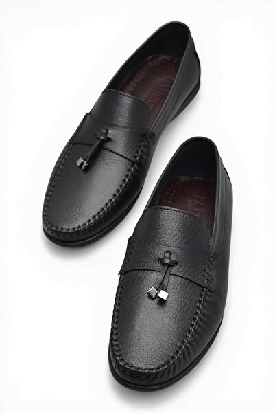 ISPARTALILAR 3289 Flexible Comfortable Sole Black Genuine Leather Men's Shoes...