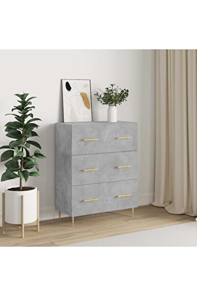 Concept Servantă, gri beton, 69,5x34x90 cm, lemn compozit