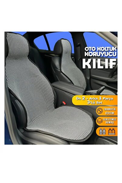 TAKKOLAY MİNDER KİLİM 3LÜ LÜX SET TERLETMEZ BEYAZ SİYAH KLF002
