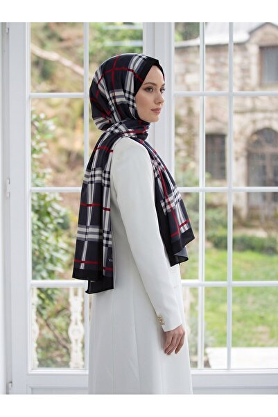 Vissona KREP EKOSE DESENLİ FÜME RENKLİ 75X195 KIRIŞMAZ ŞAL