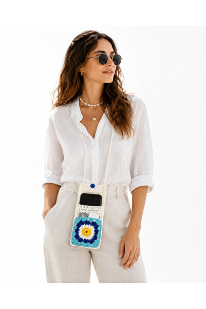 NEHOLİA Hand Knitted Phone Bag Women's Crossbody Phone Case Bohemian Shoulder...