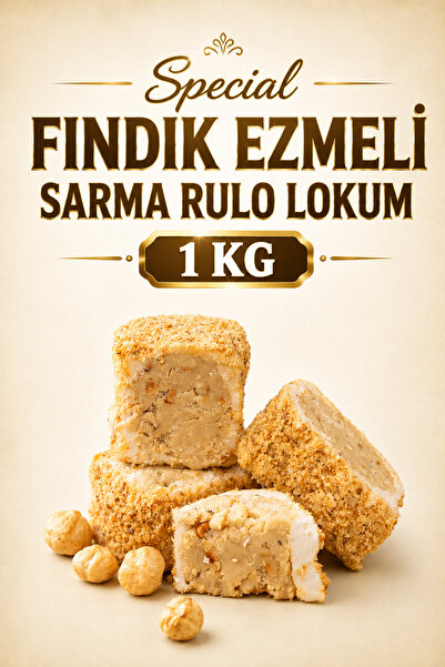 ÜLKÜ KURUYEMİŞ (1 KG) Special Fındık Ezmeli Sarma Rulo Lokum Hediyelik Tatlı ...