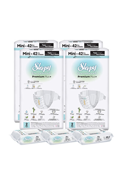Sleepy 4x Scutece BIO PREMIUM Mărimea 2 Mini 42 bucăți