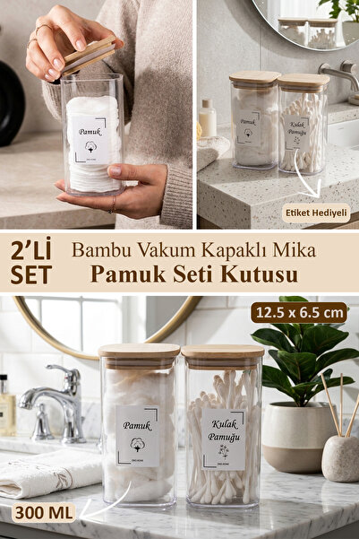dnshome 2-dijelni set za kupatilo od pamuka i pamučnih štapića sa poklopcem o...
