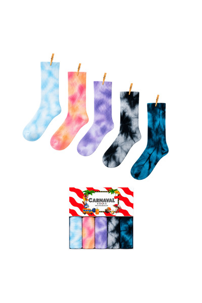 CARNAVAL SOCKS 5-dijelni set šarenih batik čarapa sa šarenim dizajnom u kutiji