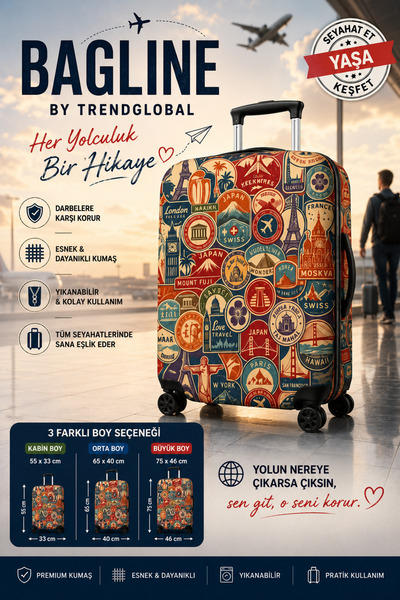 Bag line Husă pentru valiză Protector pentru valiză (POSTAGE) Dimensiune cabină