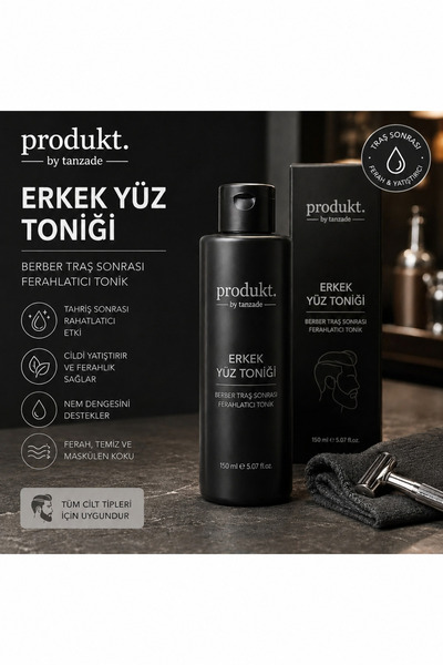 produkt by tanzade Erkek Yüz Toniği 200 ml – Tıraş Sonrası Ferahlatıcı ve Yat...