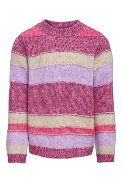 ONLY KOGELAINE L/S O-NECK KNT Червен пуловер за момиче - 15302317