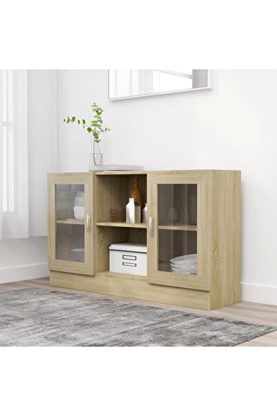 Concept Dulap cu vitrină, stejar Sonoma, 120 x 30,5 x 70 cm, PAL