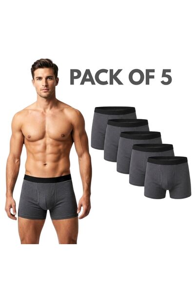 Indusrobe Men’s Boxer Briefs 5-Pack – Breathable Cotton Stretch Underwear for...
