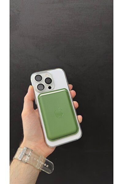 TEKNOLABTR Magsafe Mıknatıslı Kartlık Deri Cüzdan Yeşil