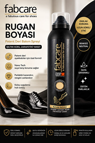 Fabcare Renksiz Rugan Ayakkabı Boyası Spreyi – Patent Deri Parlatıcı ve Koruy...