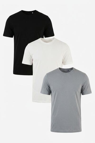 Buratti Cotton Regular Fit Crew Neck 3 Pack t Shirt Men's t Shirt 59020204S3