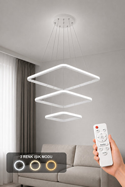 AvizeGO Melo 3'lü LED Sarkıt Avize 3 Renk Kumandalı