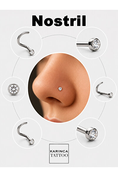 Karınca Piercing Burun Piercingi Cerrahi Çelik Nostril (Karınca Tattoo)