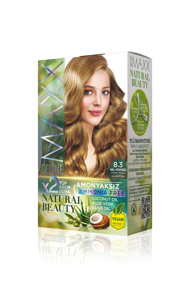 MAXX DELUXE Natural Beauty Amonyaksız Set Saç Boyası 8.3 Bal Köpüğü