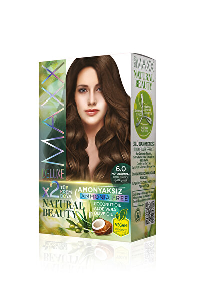 MAXX DELUXE Natural Beauty Amonyaksız Set Saç Boyası 6.0 Koyu Kumral