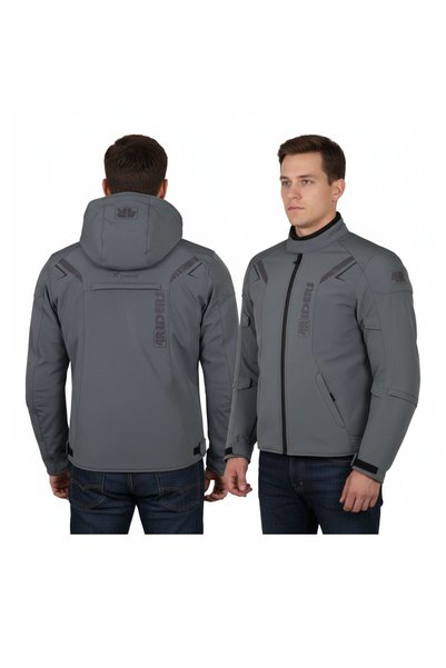 4Riders Rex Pro Korumalı Softshell Motosiklet Montu Gri