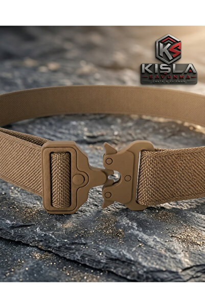 Kışla Savunma Dayanıklı Sık Dokuma Outdoor Taktik Kemer Çelik Tokalı