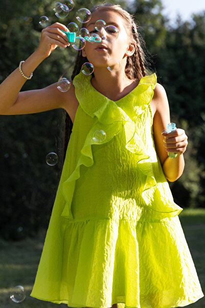 Generic Brand Girl's Dress - Dsl0105 Neon Green