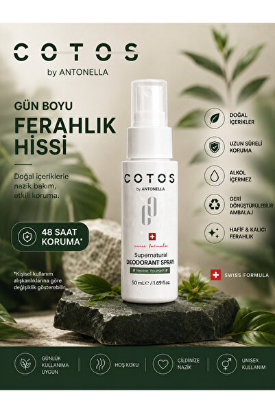 COTOS Organik Roll-On – Hassas Ciltlere Uygun, %100 Doğal İçerik Leke yapmayan