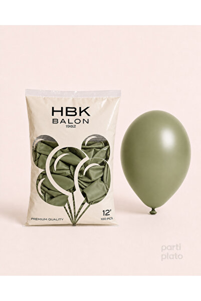 HBK Balon Pastel 12" Hbk Eucalyptus Balloons 100Pcs