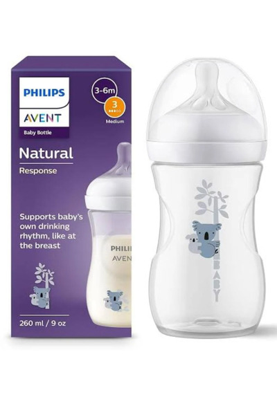 Philips Avent رضاعة ديكو كوالا من فيليبس افينت مع حلمة للاستجابة الطبيعية للأ...
