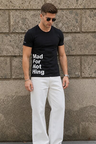 Madmext Men's Black Printed T-Shirt 4553