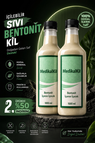 Venur Sefa Sağlığınız İçin MedikalKil Bentonit İçilebilir Kil 1000 ml Doğal D...