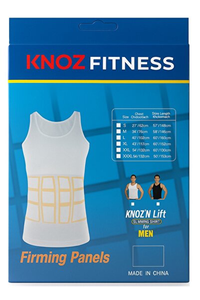 Knooz Fitness كنوز فيتنس مشد للجسم حراري نص كم ابيض 2XL-3XL