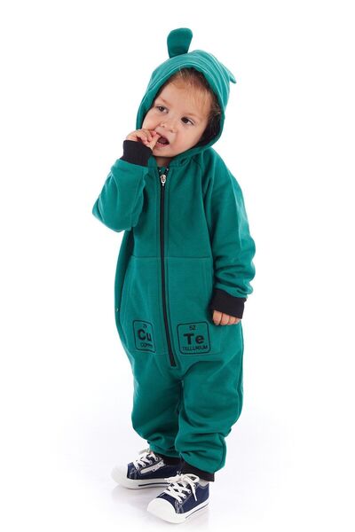 Colorinas Baby Cute Embroidered Hooded Long Sleeve Zippered Unisex Jumpsuit