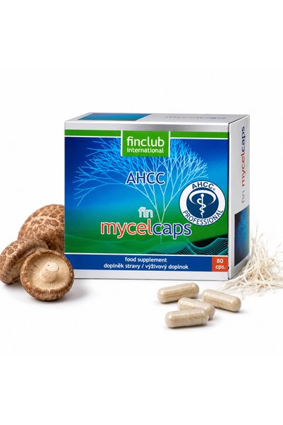 Finclub Supliment alimentar fin Mycelcaps AHCC® Professional Grade cu AHCC 200,25 mg pentru și vitalitate, 80 capsule vegetale
