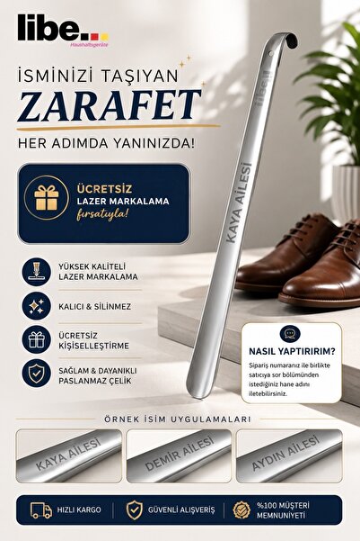 LİBE 70cm Paslanmaz Çelik Çekecek Kerata Sağlam Ayakkabı Çekeceği