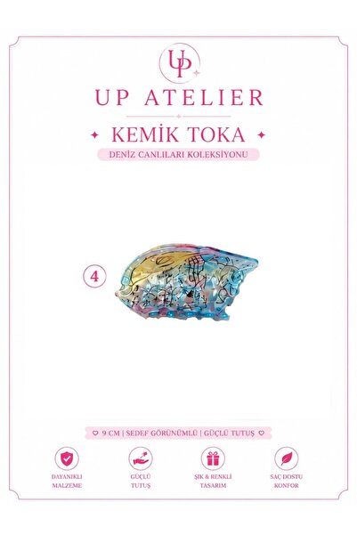 Up Atelier مجموعة مشابك الشعر على شكل عظام من مخلوقات البحر، رقم 4