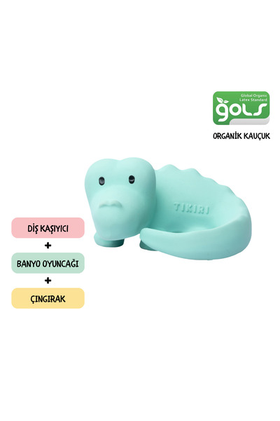 Tikiri Natural Rubber Teether Toy-Crocodile