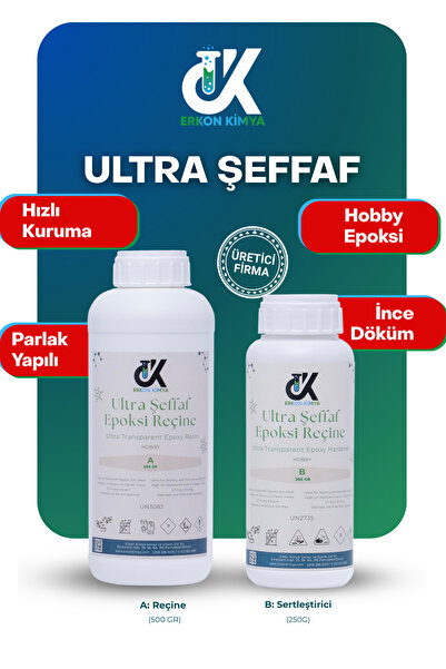ERKON KİMYA ULTRA ŞEFFAF Hobby Epoxy Epoksi Reçine İnce Döküm Fast 750 GR