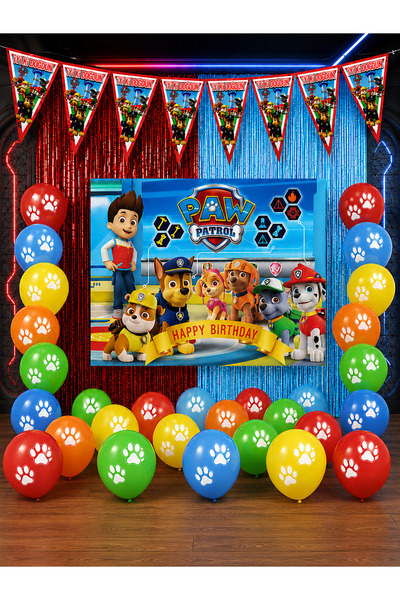 snowparty Paw Patrol Paw Petrol Perdeli Doğum Günü Parti Malzemeleri Süsleri ...