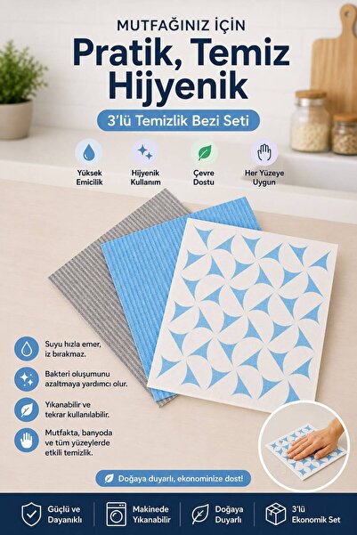 mycleanvibe 3 Colorful 100% Natural Cellulose Microfiber Cleaning Cloths