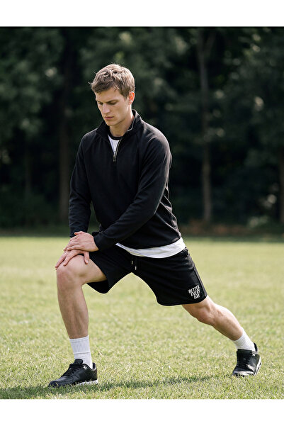 Koton Uzun Kollu Dik Yaka Yarım Fermuarlı Spor Sweatshirt