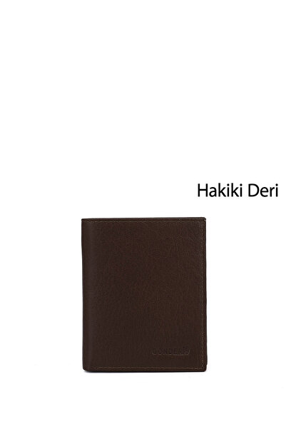 GÖNDERİ(R) Erkek Kahverengi Hakiki Deri Dikey Cüzdan