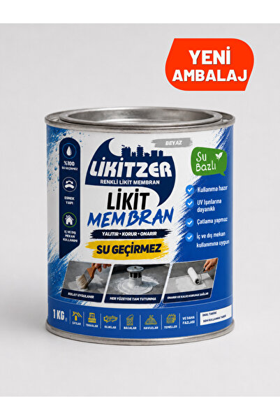 LİKİTZER Likitzer - Su Bazlı Likit Membran Beyaz Renk 1KG